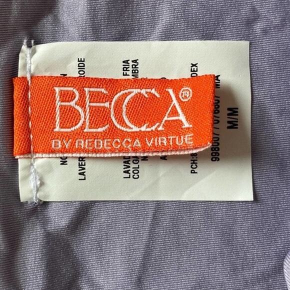 BECCA French Cut Bikini Bottom Peach Purple Floral Cheeky size M - Picture 5 of 9